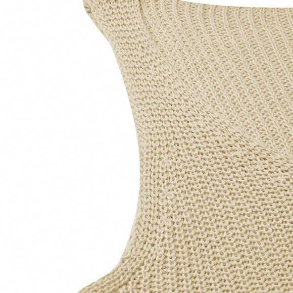 Apricot Casual Women's Solid Color Knitted Sleeveless Top - Picture 5 of 7